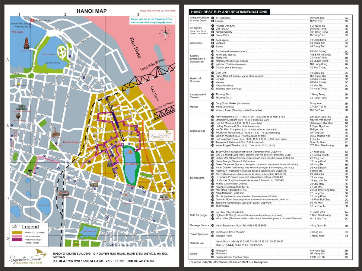 hanoi skoðunarferðir kort