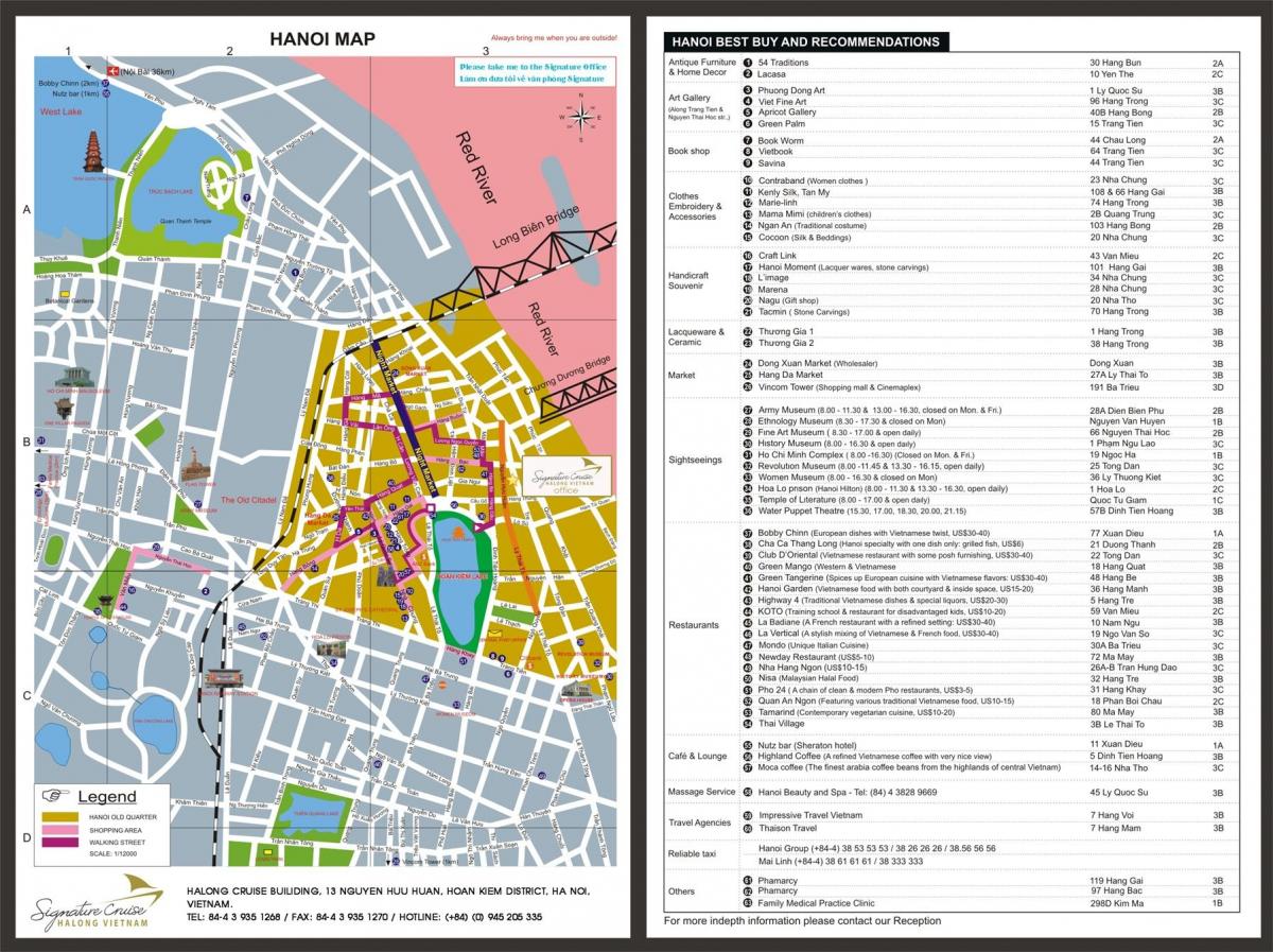 kort af gamla hverfinu hanoi víetnam