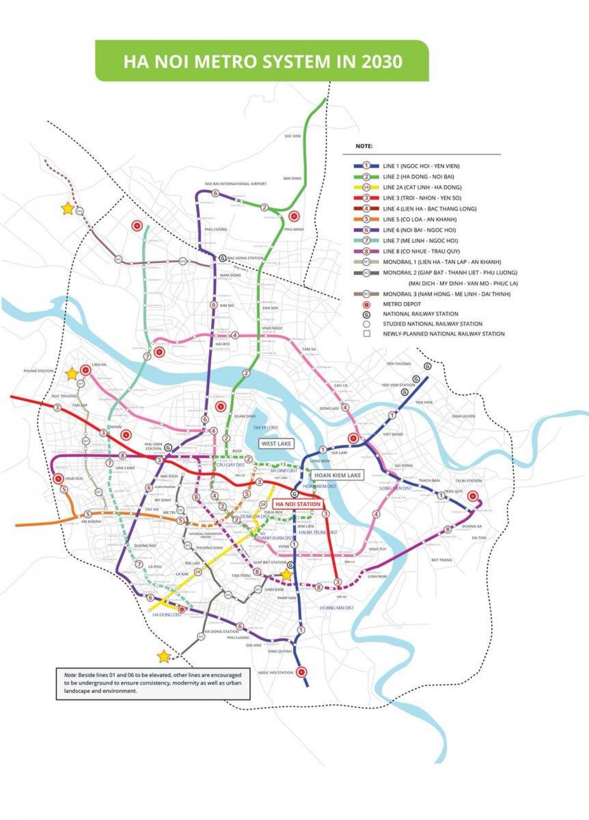 Kort af hanoi metro