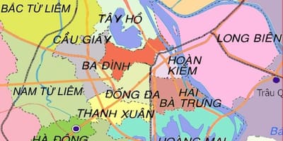 Kort af ha dong umdæmi hanoi