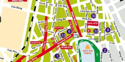 Kort af hanoi götunni
