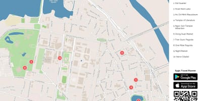 Kort af hanoi götunni mat