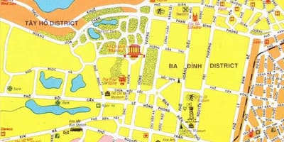 Kort af hanoi city center