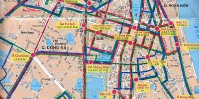 Hanoi strætó leiðir kort